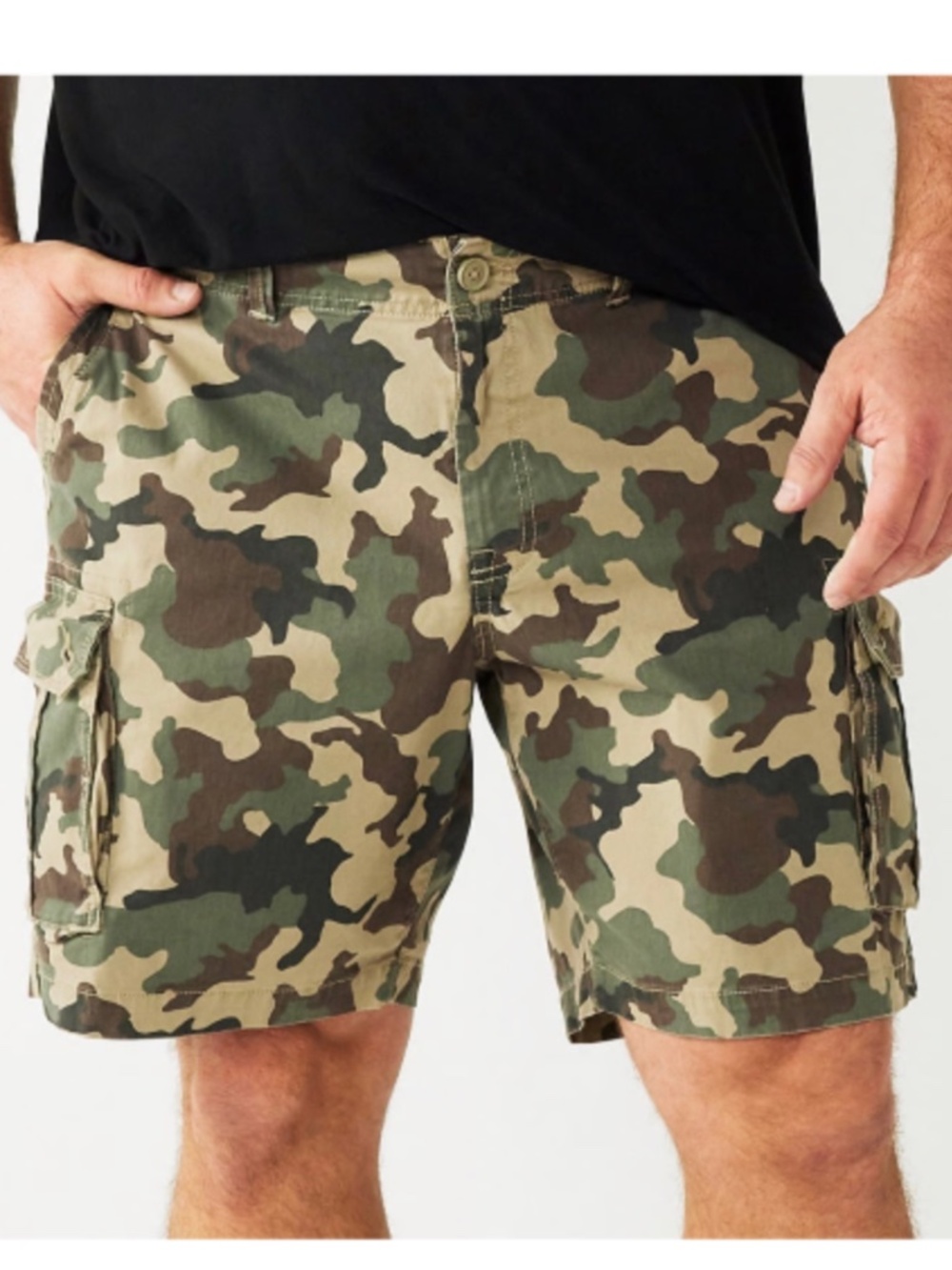 Sonoma Goods For Life The Everyday Short Camouflage Print Cargo Shorts Size 34
